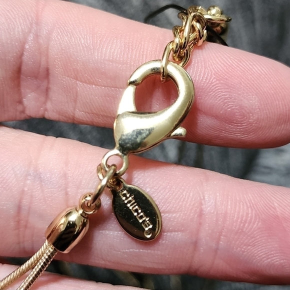 NWT Chico's Wynni Double Strand Gold Tone Necklace w Extention Grey Accents New - Picture 7 of 9